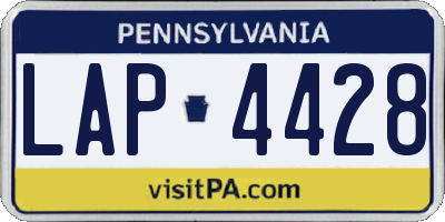 PA license plate LAP4428