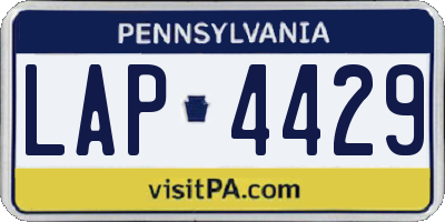 PA license plate LAP4429
