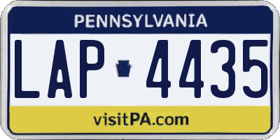 PA license plate LAP4435