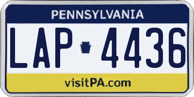 PA license plate LAP4436