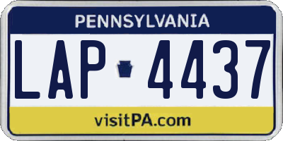 PA license plate LAP4437