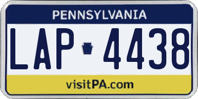 PA license plate LAP4438