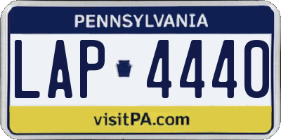PA license plate LAP4440