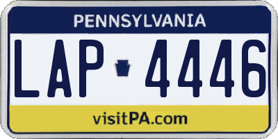 PA license plate LAP4446