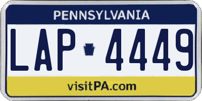 PA license plate LAP4449