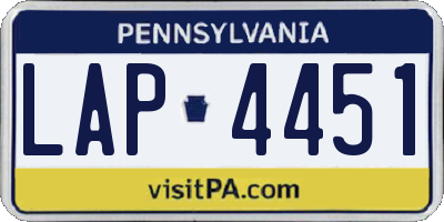 PA license plate LAP4451