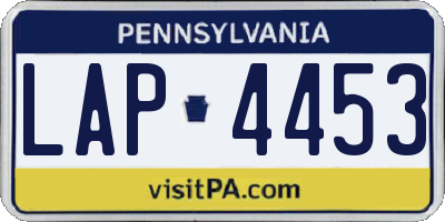 PA license plate LAP4453