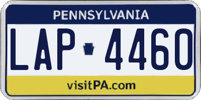 PA license plate LAP4460