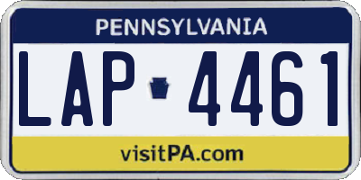 PA license plate LAP4461