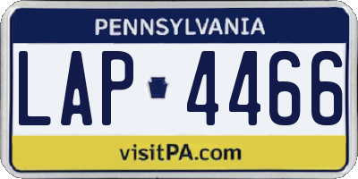 PA license plate LAP4466
