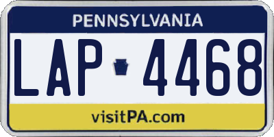 PA license plate LAP4468