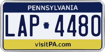 PA license plate LAP4480