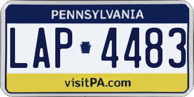 PA license plate LAP4483