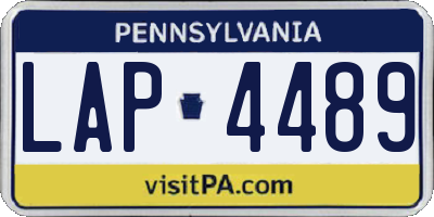 PA license plate LAP4489