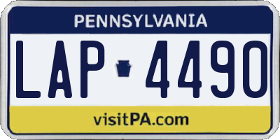 PA license plate LAP4490