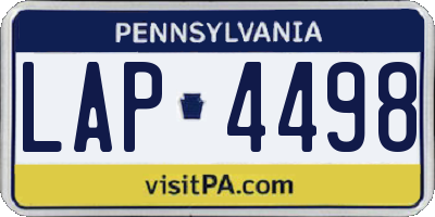 PA license plate LAP4498
