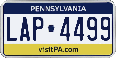 PA license plate LAP4499