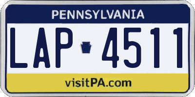 PA license plate LAP4511