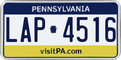 PA license plate LAP4516