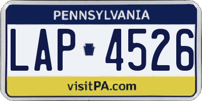 PA license plate LAP4526