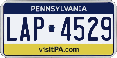 PA license plate LAP4529