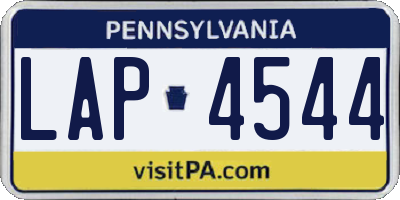 PA license plate LAP4544