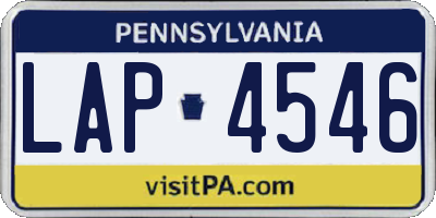 PA license plate LAP4546