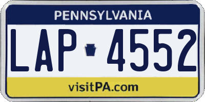 PA license plate LAP4552