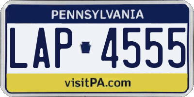 PA license plate LAP4555