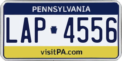 PA license plate LAP4556