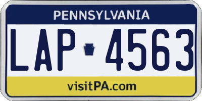 PA license plate LAP4563