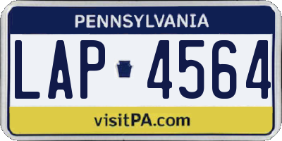 PA license plate LAP4564