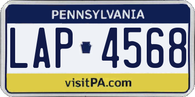PA license plate LAP4568