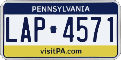 PA license plate LAP4571