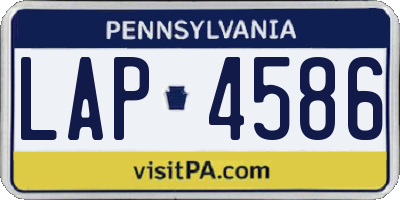 PA license plate LAP4586