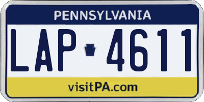 PA license plate LAP4611