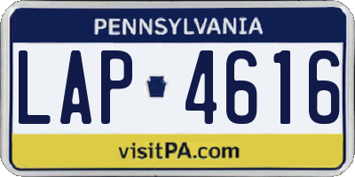 PA license plate LAP4616