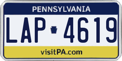 PA license plate LAP4619