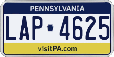 PA license plate LAP4625