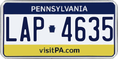 PA license plate LAP4635