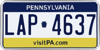 PA license plate LAP4637