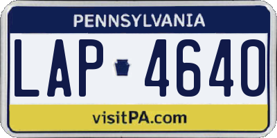 PA license plate LAP4640