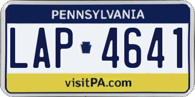 PA license plate LAP4641