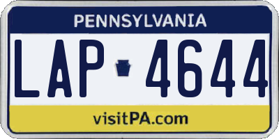 PA license plate LAP4644