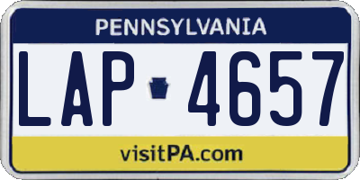 PA license plate LAP4657