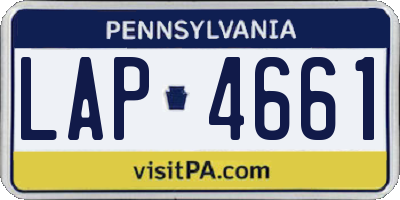 PA license plate LAP4661