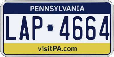 PA license plate LAP4664