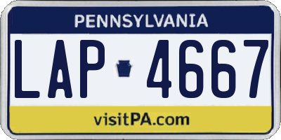 PA license plate LAP4667