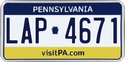 PA license plate LAP4671