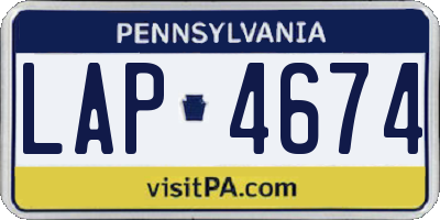 PA license plate LAP4674